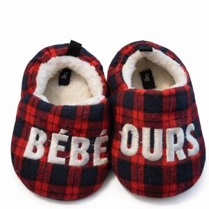 GAP Kids Red Plaid Slippers